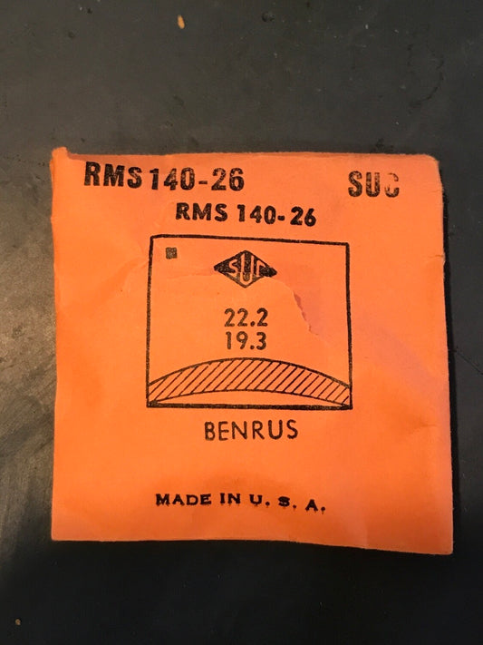 SUC Rocket Crystal RMS 140-26  for BENRUS 22.2 x 19.3mm - New