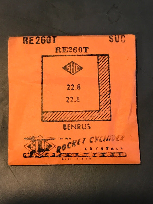 SUC Rocket Crystal RE 260T  for BENRUS 22.8 x 22.8mm - New