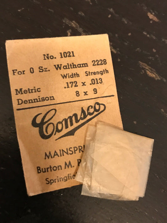 Comsco Mainspring #1021 for Waltham 0s Factory No. 2228 - Steel
