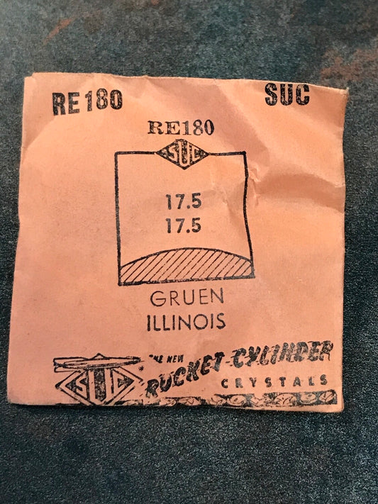 SUC Rocket Crystal RE 180 for GRUEN & ILLINOIS - 17.5 x 17.5mm - New