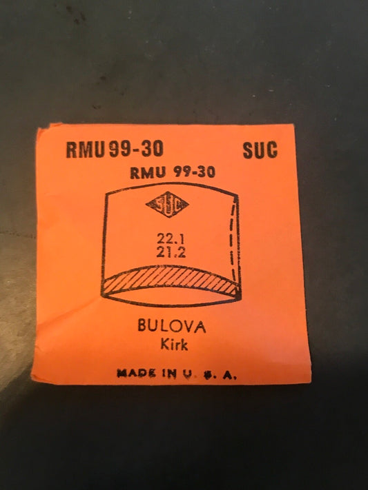 SUC Rocket Crystal RMU 99-30 for BULOVA Kirk - 22.1 x 21.2mm - New