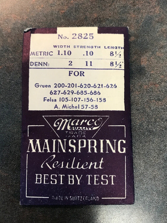 Marco Mainspring #2825 for A. Michel 57, 58, Felsa 105, 107, 156, 158 - Steel