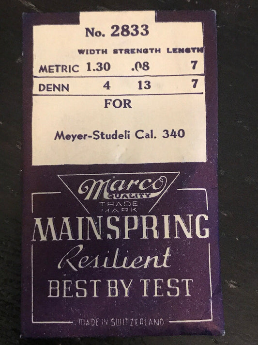 Marco Mainspring #2833 for Meyer-Studeli caliber 340 - Steel