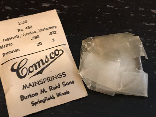Comsco Mainspring for 18s Trenton / Waterbury / Ingersoll early models #450 - Steel