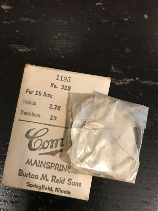 Comsco Mainspring #1195 for Howard 16s Factory No. 328 - Steel