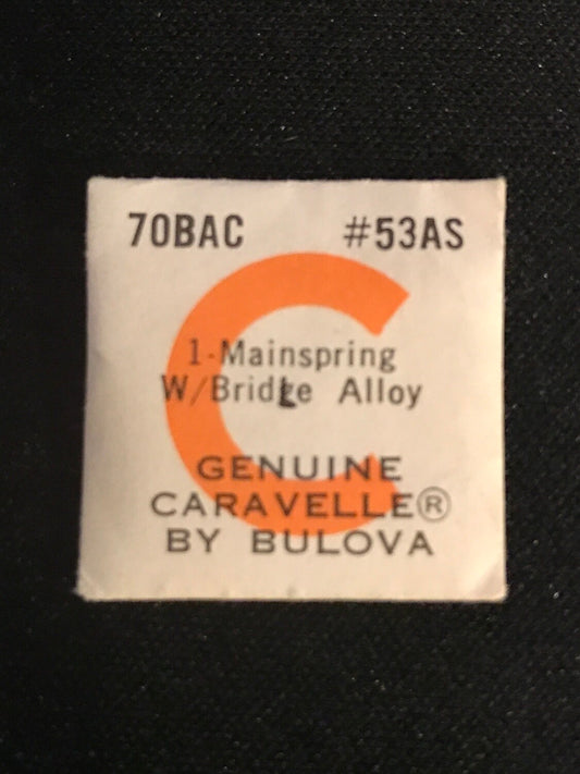 Bulova factory mainspring w/ bridge for Caravelle caliber 7OBAC - Alloy