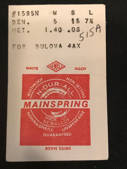 NEWALL Mainspring #1595N for Bulova 4AX - Alloy