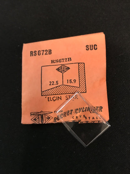 SUC Rocket Faceted Crystal RS 672B for ELGIN Star - 22.5 x 15.9mm - New