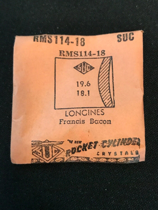 SUC Rocket Crystal RMS 114-18 for LONGINES Francis Bacon - 19.6 x 18.1mm - New