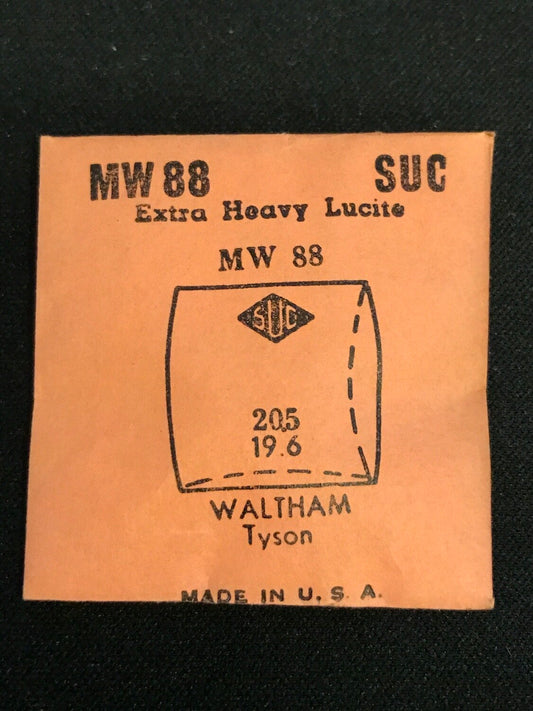 SUC Lucite Crystal MW 88 for WALTHAM Tyson - 20.5 x 19.6mm - New