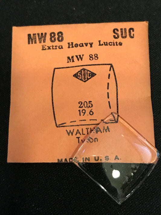 SUC Lucite Crystal MW 88 for WALTHAM Tyson - 20.5 x 19.6mm - New