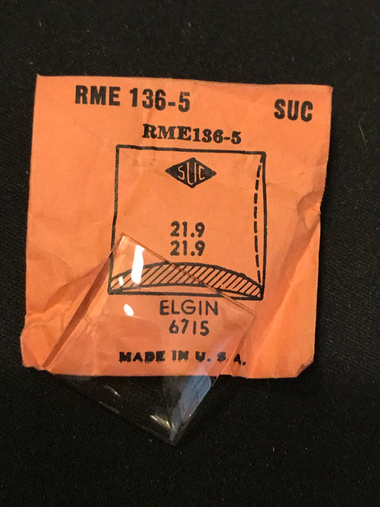 SUC Rocket Crystal RME 136-5 for ELGIN case #6715 - 21.9 x 21.9mm - New