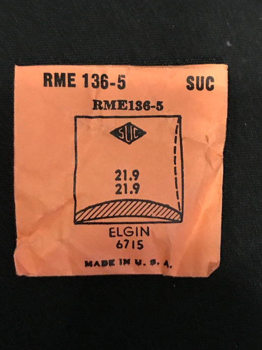 SUC Rocket Crystal RME 136-5 for ELGIN case #6715 - 21.9 x 21.9mm - New