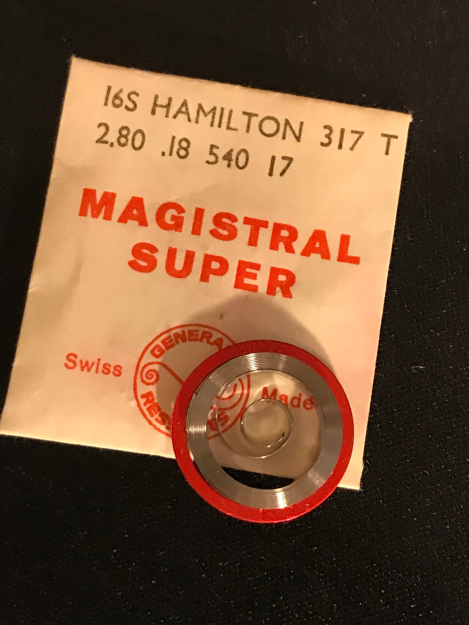 Magistral Super Mainspring for 16s Hamilton No. 317 - Alloy – Vintage ...