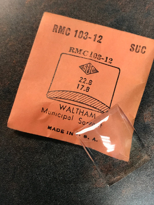 SUC Rocket Crystal RMC 103-12 for WALTHAM Municipal Servant - 22.8 x 17.8mm - New