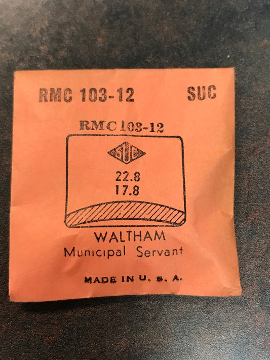 SUC Rocket Crystal RMC 103-12 for WALTHAM Municipal Servant - 22.8 x 17.8mm - New