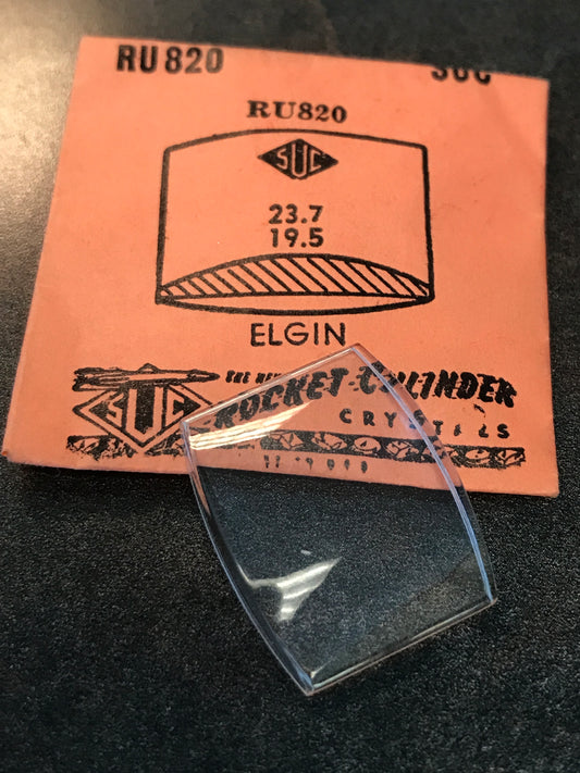 SUC Rocket Crystal RU 820 for ELGIN - 23.7 x 19.5mm - New