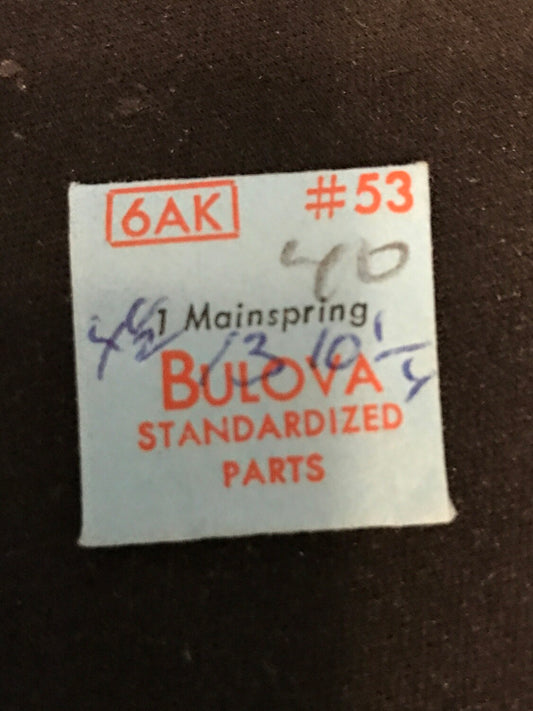 Bulova factory mainspring for caliber 6AK, 6BA, 6BC - Steel