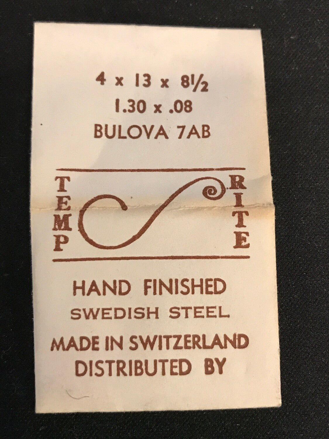 TEMP-RITE Mainspring for Bulova 7AE, 7AB, 7AR - Steel