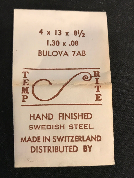 TEMP-RITE Mainspring for Bulova 7AE, 7AB, 7AR - Steel