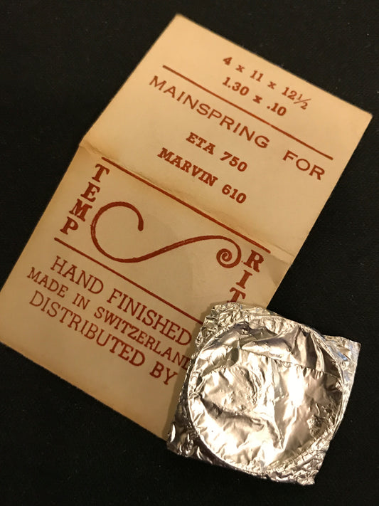TEMP-RITE Mainspring for Marvin 610 & ETA 750 - Steel