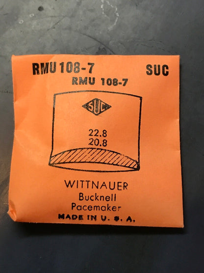 SUC Rocket Crystal RMU 108-7 for WITTNAUER Bucknell & Pacemaker - 22.8 x 20.8mm - New