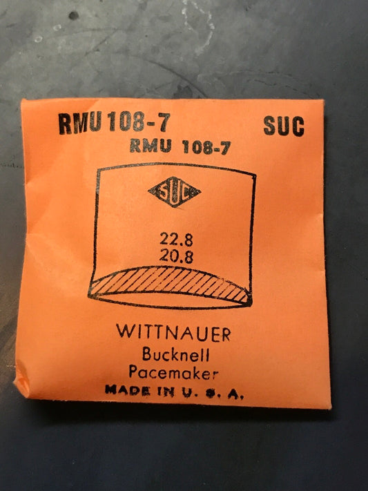 SUC Rocket Crystal RMU 108-7 for WITTNAUER Bucknell & Pacemaker - 22.8 x 20.8mm - New