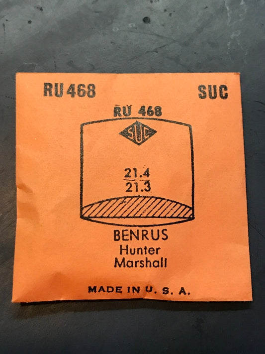 SUC Rocket Crystal RU 468 for BENRUS Hunter & Marshall - 21.4 x 21.3mm - New