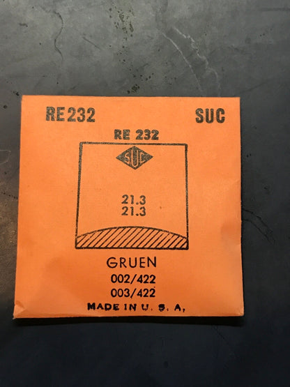 SUC Rocket Crystal RE 232 for GRUEN 002/442 & 003/442 - 21.3 x 21.3mm - New