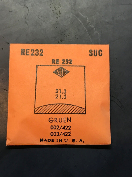 SUC Rocket Crystal RE 232 for GRUEN 002/442 & 003/442 - 21.3 x 21.3mm - New