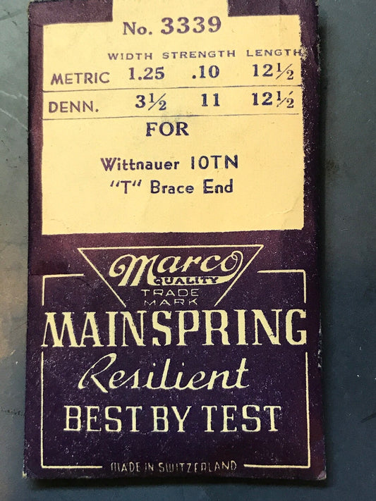 Marco Mainspring #3339 for Wittnauer Caliber 10TN - Steel