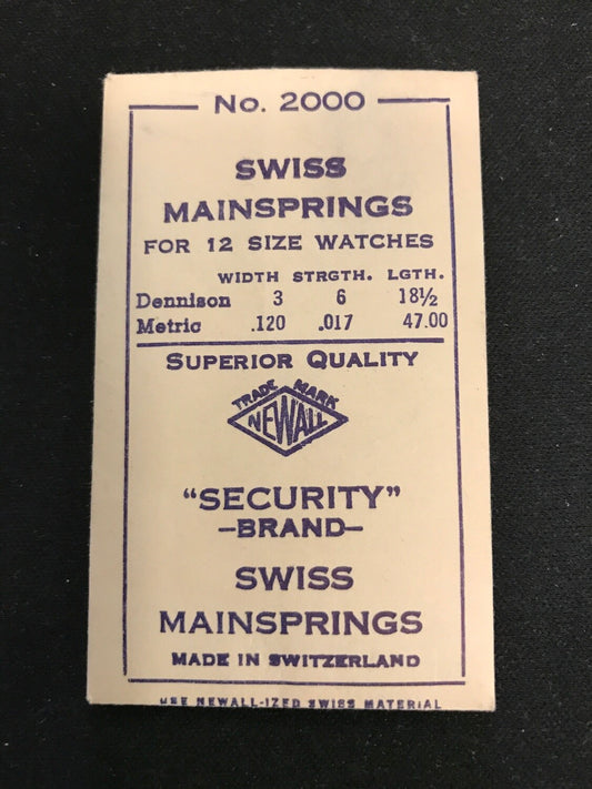 NEWALL Security Mainspring #2000 for Cortebert caliber 624 - Steel