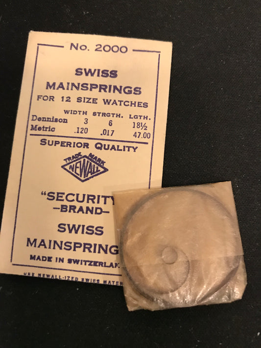 NEWALL Security Mainspring #2000 for Cortebert caliber 624 - Steel