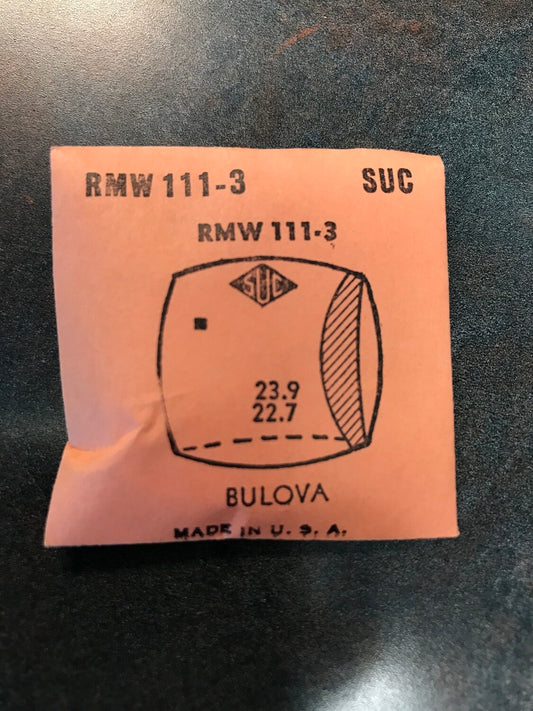 SUC Rocket Crystal RMW 111-3 for BULOVA - 23.9 x 22.7mm - New