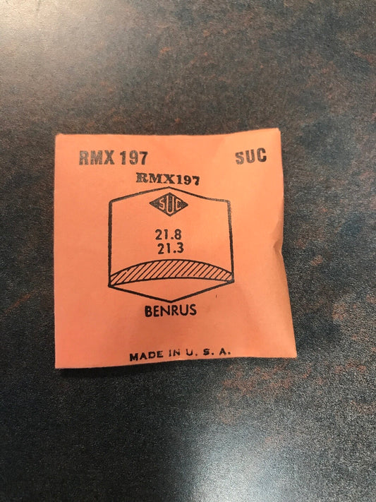SUC Rocket Crystal RMX 197  for BENRUS 21.8 x 21.3mm - New