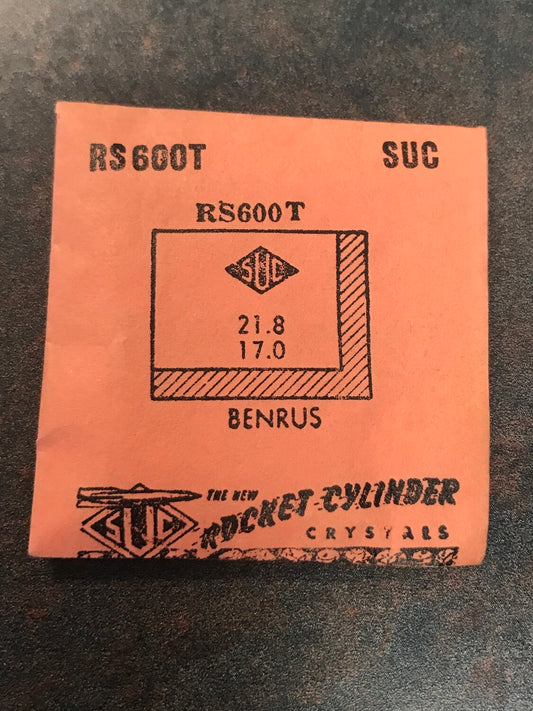SUC Rocket Crystal RS 600T  for BENRUS 21.8 x 17.0mm - New