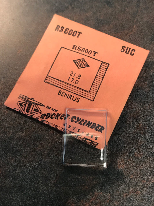 SUC Rocket Crystal RS 600T  for BENRUS 21.8 x 17.0mm - New