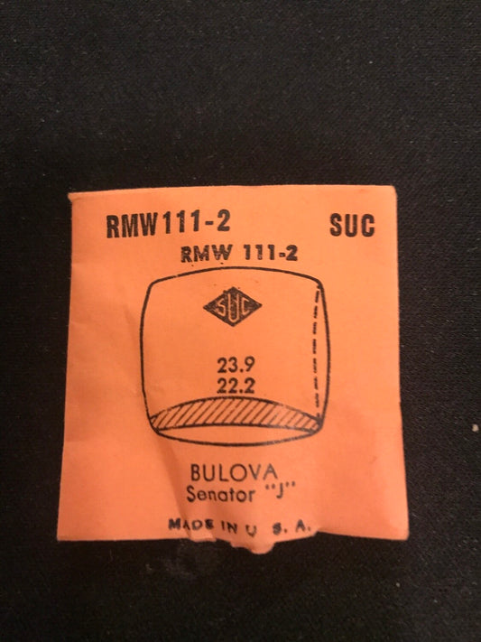 SUC Rocket Crystal RMW 111-2 for BULOVA Senator "J" - 23.9 x 22.2mm - New