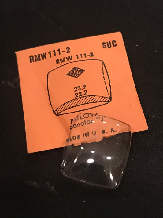 SUC Rocket Crystal RMW 111-2 for BULOVA Senator "J" - 23.9 x 22.2mm - New