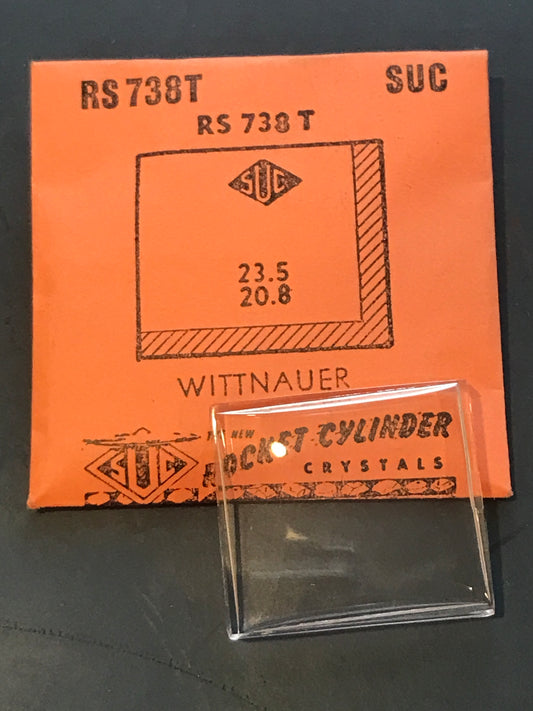 SUC Rocket Crystal RS 738T for WITTNAUER - 23.5 x 20.8mm - New