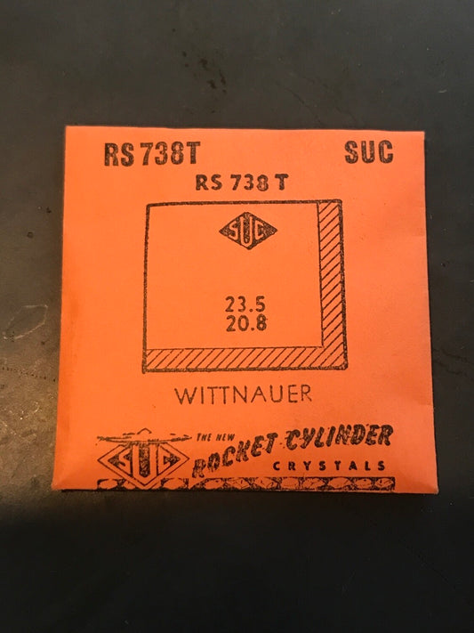 SUC Rocket Crystal RS 738T for WITTNAUER - 23.5 x 20.8mm - New