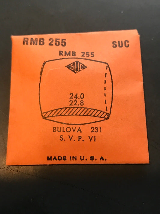 SUC Rocket Crystal RMB 255 for BULOVA 231 "S.V.P VI" - 24.0 x 22.8mm - New