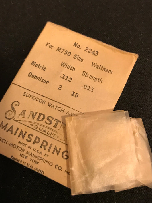 Sandsteel Mainspring for 7½ ligne Model 750 Factory No. 2243 - Steel