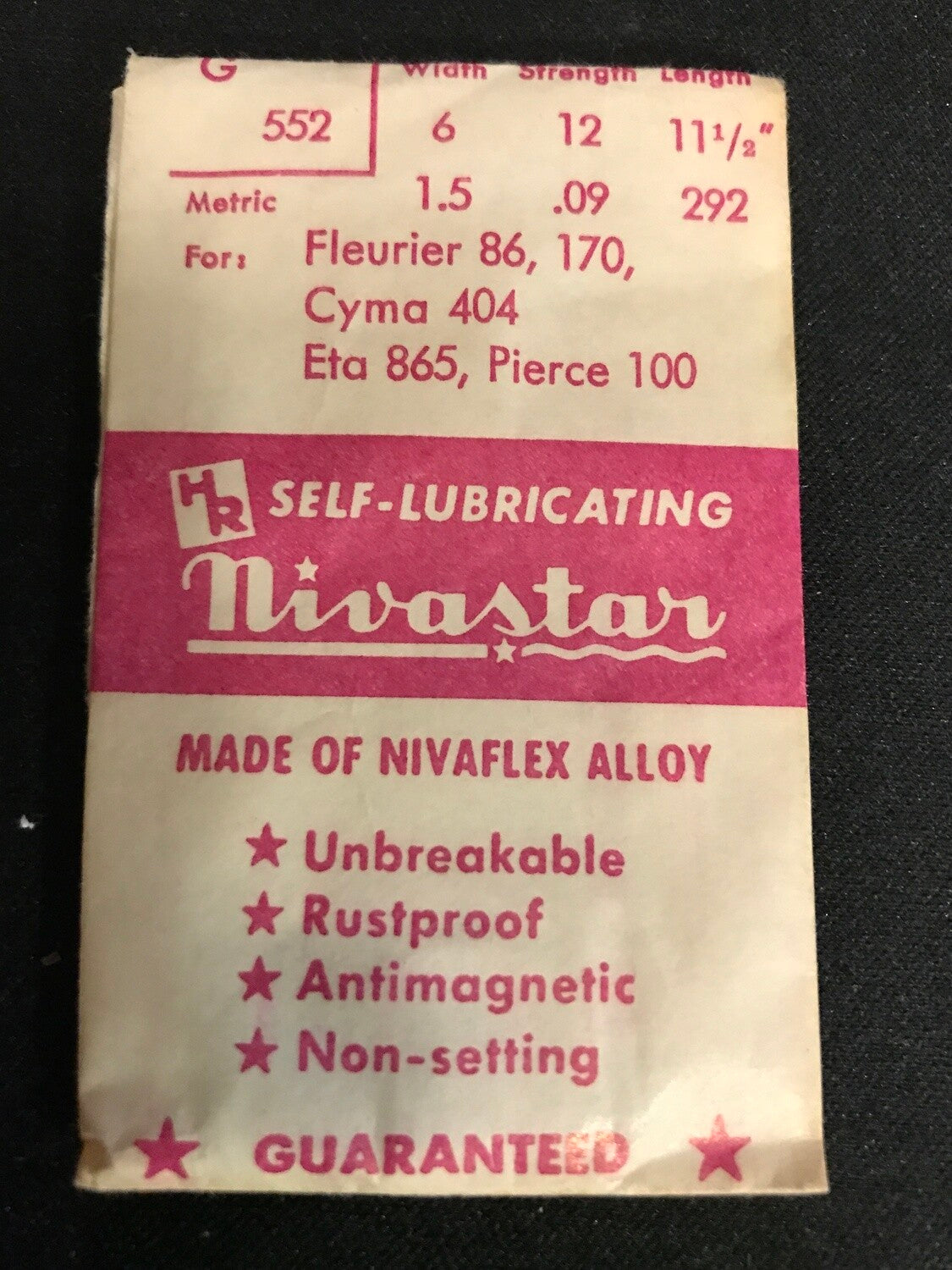 HR Nivaflex Mainspring G552 for Cyma 404, Eta 865 & Pierce 100 - Alloy