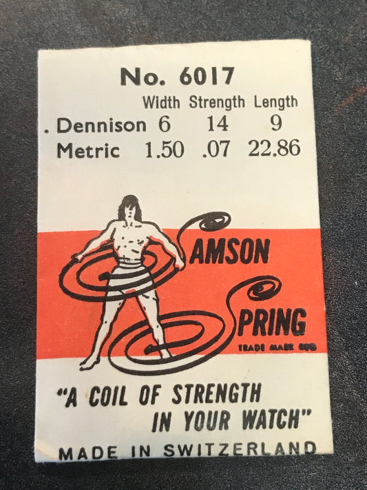 Samson Mainspring No.6017 for Bulova 7AF, 7AL, 7ALC, 7WF, AS 964, 972, 1000, 1006 - Steel