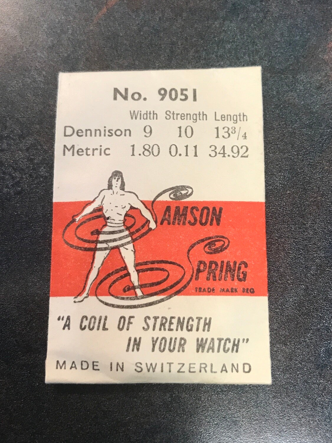 Samson Mainspring No. 9051 for Venus 170 Chronograph movements - Steel