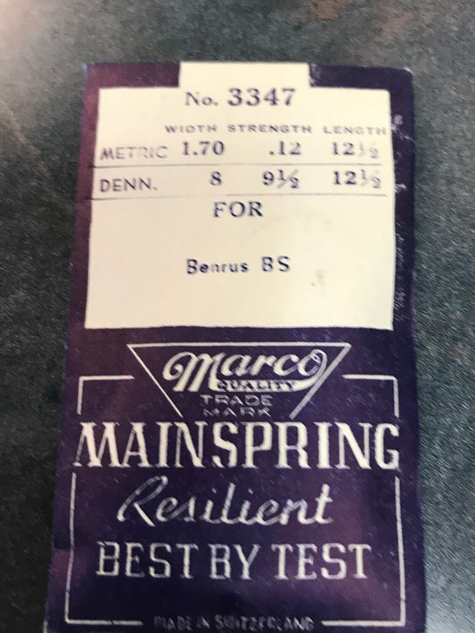 Marco Mainspring No. 3347 for Benrus BS - Steel