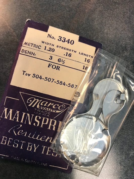 Marco Mainspring No. 3340 for Tavannes 504, 507, 584, 587 - Steel
