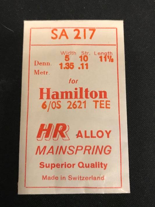 HR Mainspring SA217 for 6/0 Hamilton #2621 / 718203 - Alloy