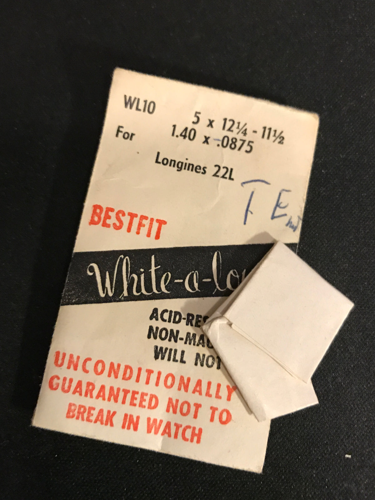 BESTFIT Mainspring WL10 for Longines caliber 22L - Alloy